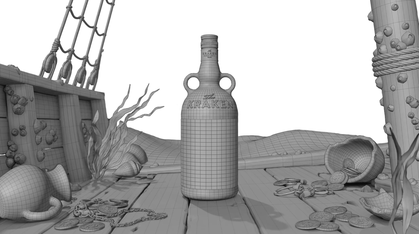 Wireframe of the wreck scene